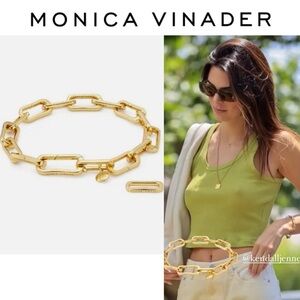 Monica Vinader Alta Capture Charm Bracelet in Gold 450$